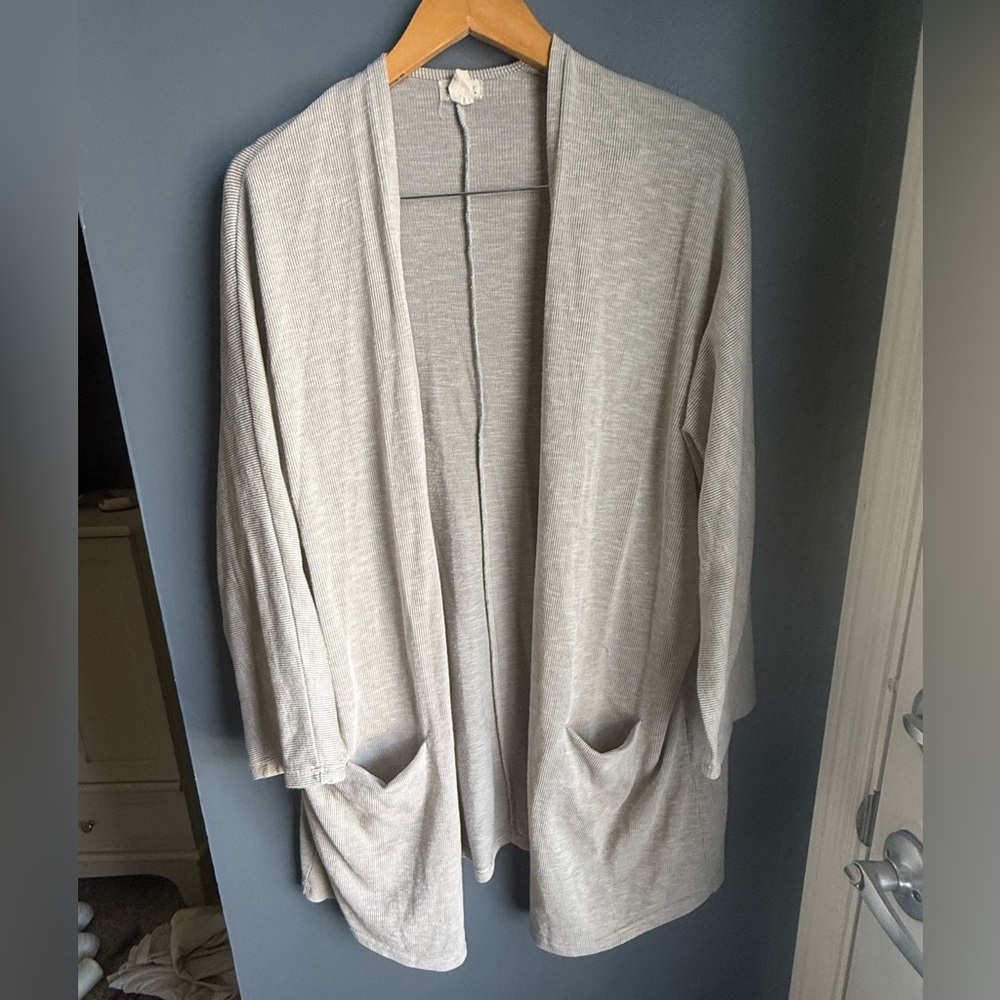 DONNI. Cream Open-Front Cardigan